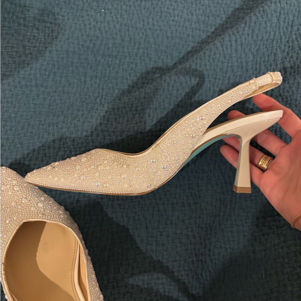 Betsey Johnson Pearl-Studded Heels - Picture 6 of 9
